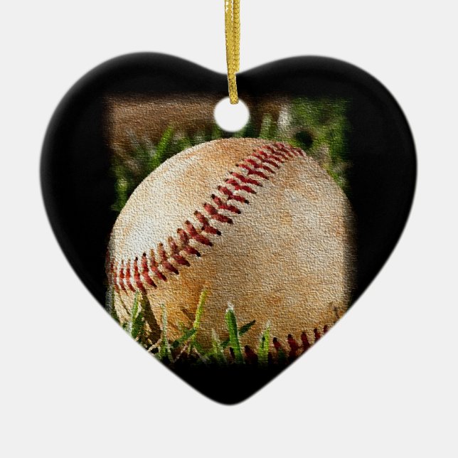 Baseball Ceramic Tree Decoration (Front)