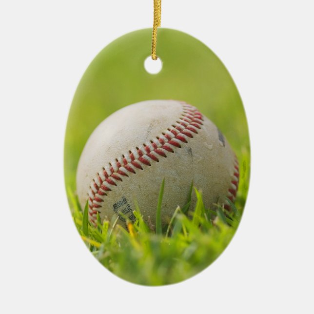 Baseball Ceramic Tree Decoration (Front)