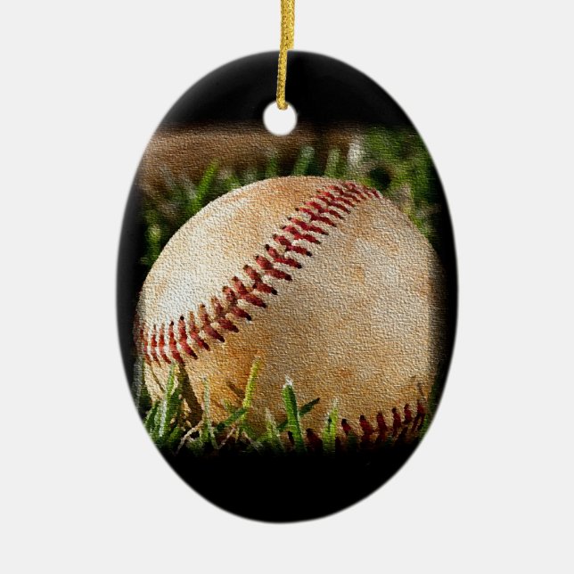 Baseball Ceramic Tree Decoration (Front)