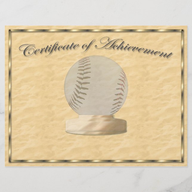 Baseball Certificate of Achievement Flyer (Front)
