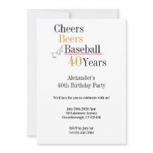 Baseball Cheers and Beers 40th Birthday Party