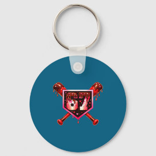 Baseball Chocolate Drip 67 Valentine Love Matching Key Ring