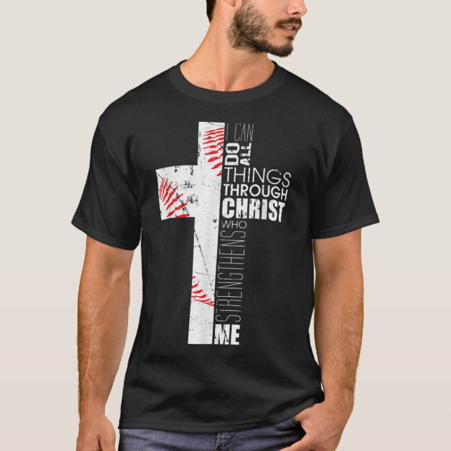 Baseball Christian Cross Gifts Philippians 413 Coa T-Shirt (Front)