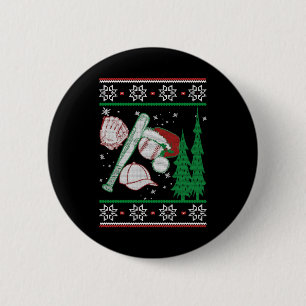 Baseball Christmas  6 Cm Round Badge