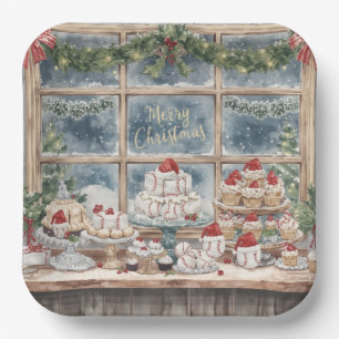Baseball Christmas Bakery Treats Holiday Paper Plate