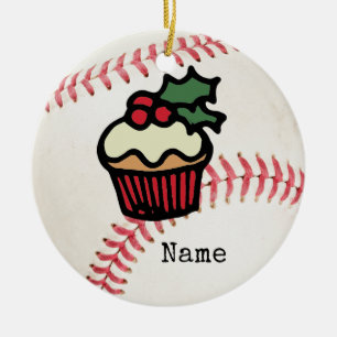 Baseball Christmas  Ceramic Tree Decoration