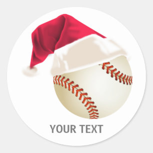 baseball christmas classic round sticker
