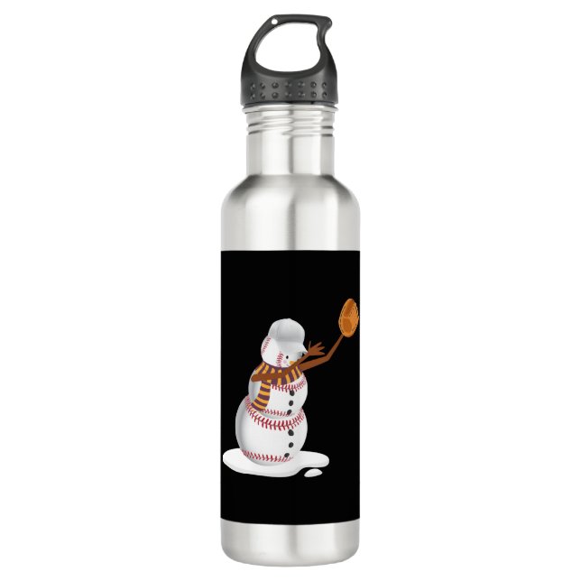 Baseball Christmas Dubbing Snowman Gift Mum or Dad 710 Ml Water Bottle (Front)