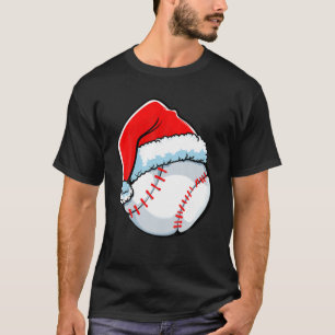 Baseball Christmas Funny Santa Hat Men Women Kids T-Shirt