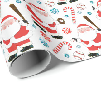 Baseball Christmas Gift Wrapping Paper