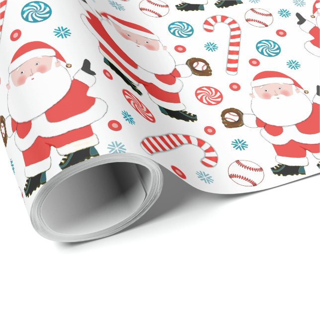 Baseball Christmas Gift Wrapping Paper (Roll Corner)