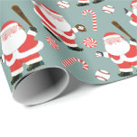 Baseball Christmas Gift Wrapping Paper<br><div class="desc">Creative baseball holiday gift wrap to add cheers to the Christmas season.</div>