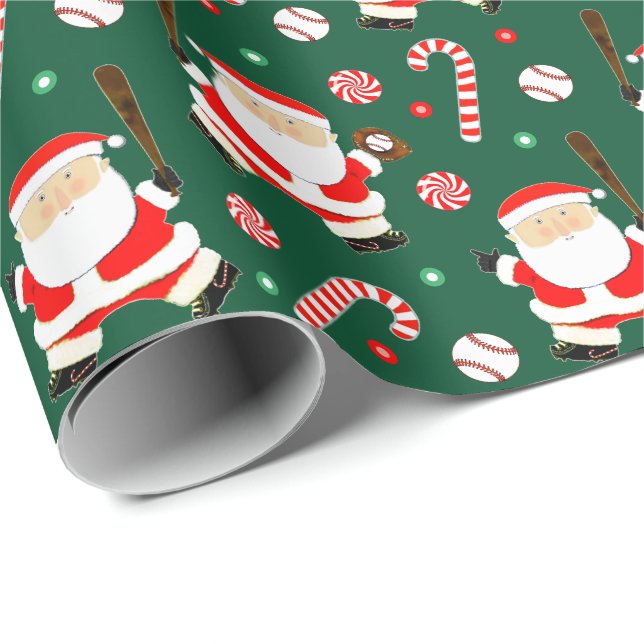 Baseball Christmas Gift Wrapping Paper (Roll Corner)