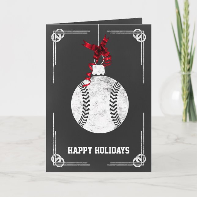 Baseball Christmas Greeting Card (Front)