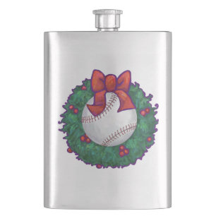 Baseball Christmas Hip Flask