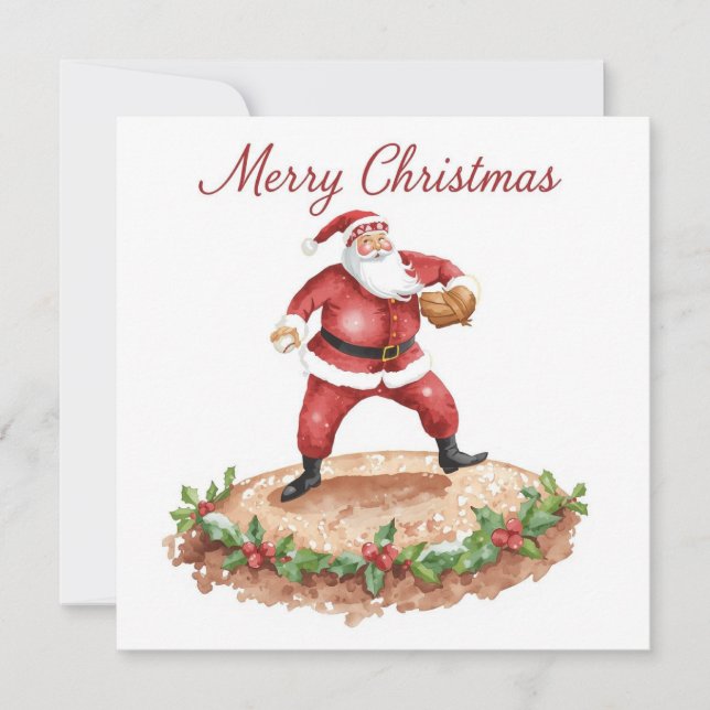 Baseball Christmas  Holiday Card (Front)