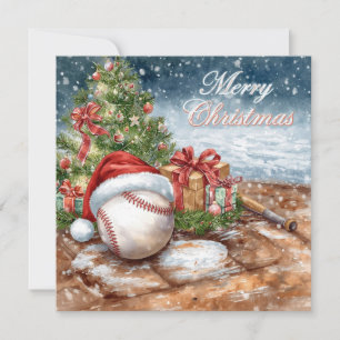Baseball Christmas  Holiday Card