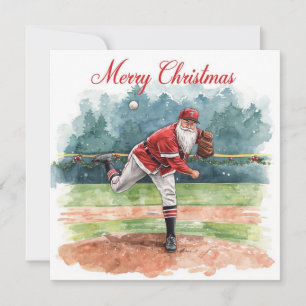 Baseball Christmas Holiday Card