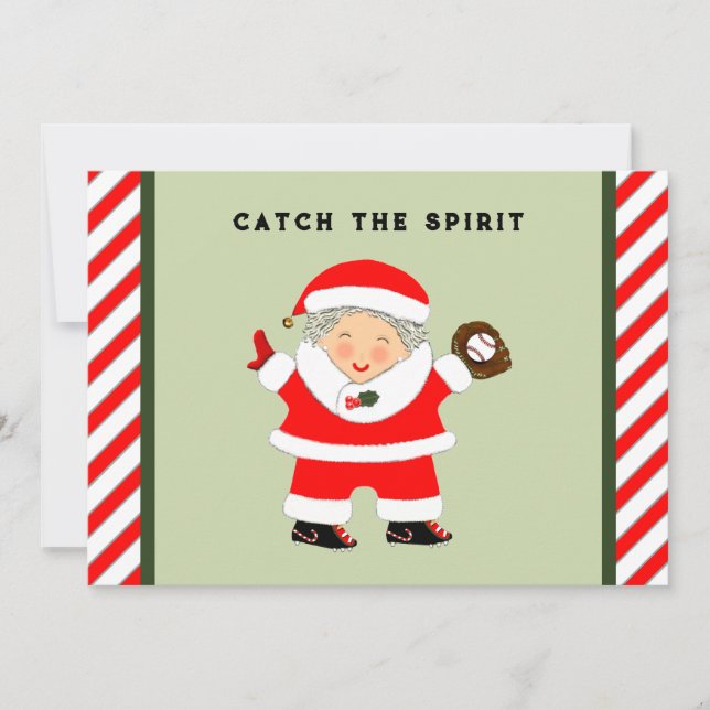 Baseball Christmas Holiday Card (Front)