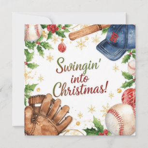 Baseball Christmas  Holiday Card