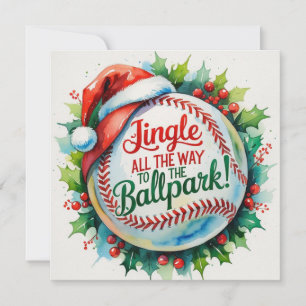 Baseball Christmas  Holiday Card