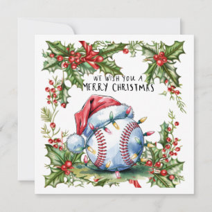 Baseball Christmas Holiday Card