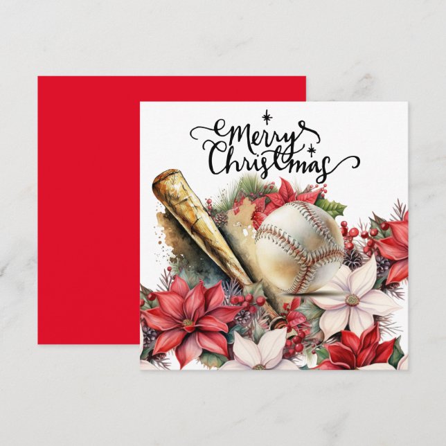 Baseball Christmas  Holiday Card (Front/Back)
