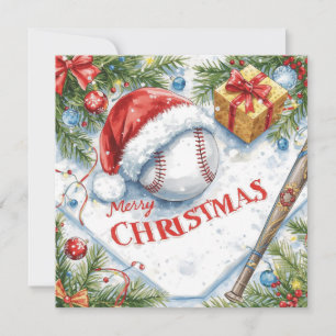 Baseball Christmas  Holiday Card