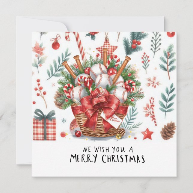 Baseball Christmas  Holiday Card (Front)