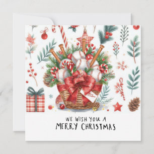 Baseball Christmas Holiday Card