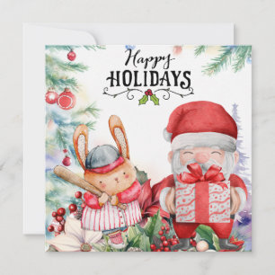 Baseball Christmas  Holiday Card