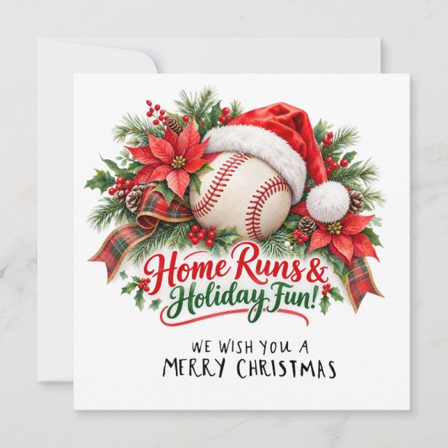 Baseball Christmas  Holiday Card (Front)