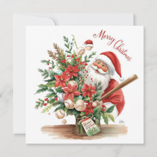 Baseball Christmas  Holiday Card