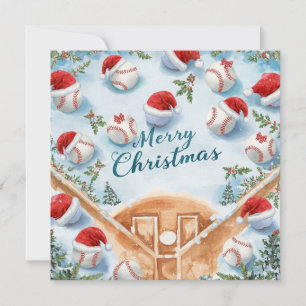 Baseball Christmas Holiday Card