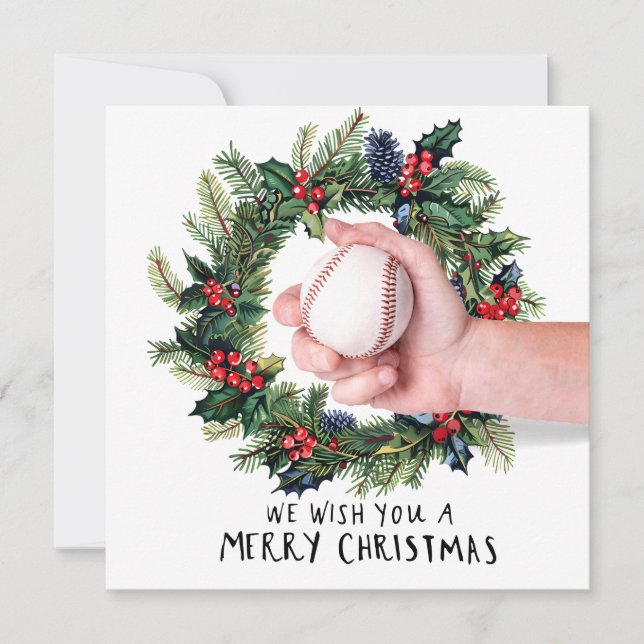 Baseball Christmas  Holiday Card (Front)