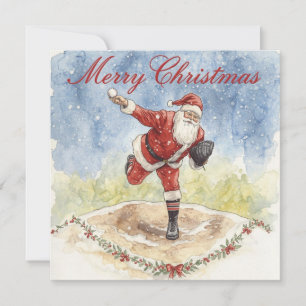 Baseball Christmas  Holiday Card