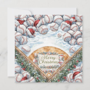 Baseball Christmas Holiday Card