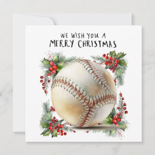 Baseball Christmas  Holiday Card