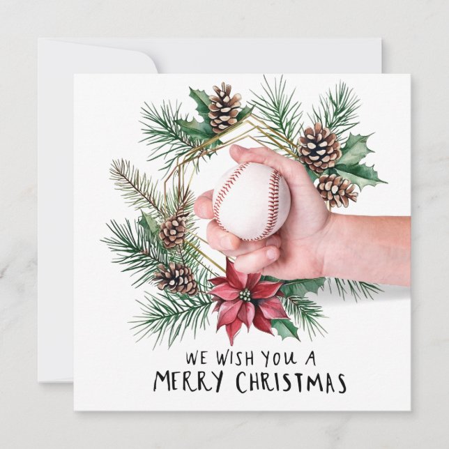 Baseball Christmas  Holiday Card (Front)