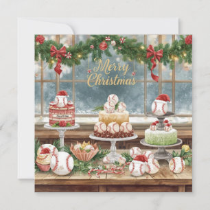 Baseball Christmas Holiday Card