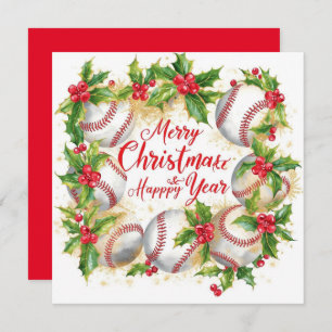 Baseball Christmas  Holiday Card