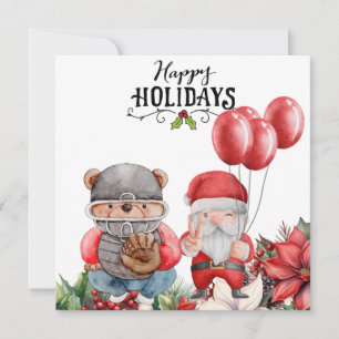 Baseball Christmas Holiday Card