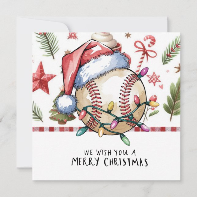Baseball Christmas  Holiday Card (Front)