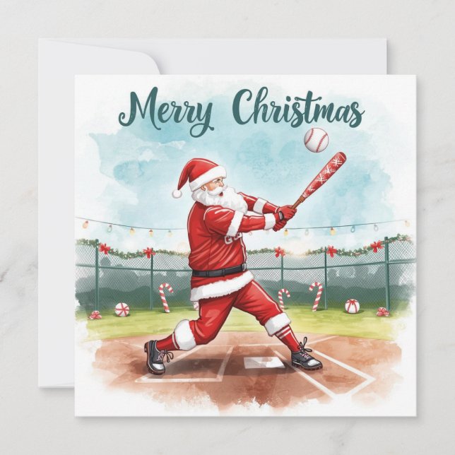 Baseball Christmas  Holiday Card (Front)