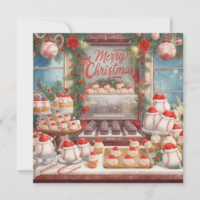 Baseball Christmas  Holiday Card (Front)