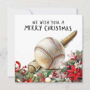 Baseball Christmas  Holiday Card