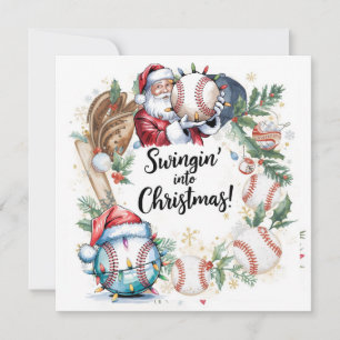 Baseball Christmas  Holiday Card