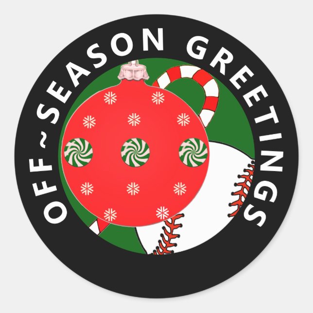 Baseball Christmas Holiday Gift Stickers (Front)