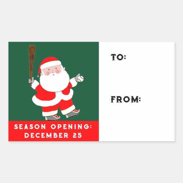 Baseball Christmas Holiday Gift Tags (Front)