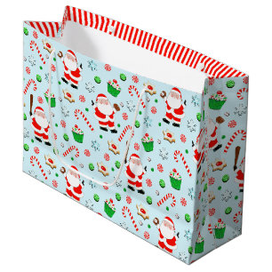 Baseball Christmas Holiday Large Gift Bag
